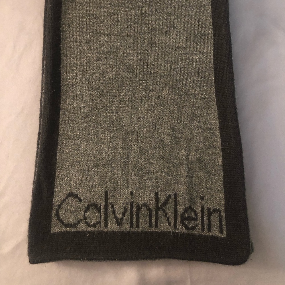 Calvin Klein Black & Gray Double Sided Scarf